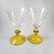 2 x 1937 Art Deco Thomas Webb Coronation Wine glasses Uranium Glow.