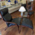 Vintage Danish BLack Leather Easy Chairs and Stool