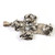 Vintage Art Deco Danish 830S Silver Acorn & Oak Leaf Cross Pendant Gustav Adolf
