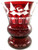 Very Large Vintage Bohemian 'Egermann' Overlay Ruby Red Glass Urn Vase