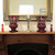 2 very large Antique Egermann mantle vases ruby red cut to clear 