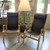  Vintage Pair of Danish Beech and black strap Skipper Chairs