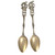 2 x Vintage 800 Silver ornate Cupid German teaspoons