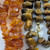 3 Vintage Necklaces, Amber, Tigers Eye and Garnet