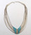 Native American 10 Strand Sterling Silver & Turquoise Heishi Bead Necklace