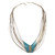 Native American 10 Strand Sterling Silver & Turquoise Heishi Bead Necklace