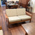 Vintage Danish Teak and Woollen 2 and 3 seater sofas