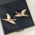 Vintage Danish Erik Magnussen Sterling Silver Enamel Nordic Swan Earrings