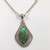 Vintage Sterling Silver New Zealand Paua Shell Pendant on Long Fancy Link Chain
