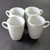 4 French White Pillivuyt Plisse Mugs