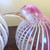 Murano Livio Seguso Pink Striped Art Glass Birds for Seguso Vetri d'Arte 