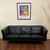 Vintage Danish Black Leather 3 seater Sofa or Couch