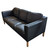 Vintage Danish Black Leather 3 seater Sofa or Couch with shaped arms