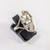 Vintage Danish Hans Jensen 830S Silver Leaf & Flower Ring P 1/2