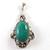 Arts and Crafts Australian Gum leaf & Chrysoprase Pendant D Wager