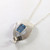 Vintage Sterling Silver Blue Gemstone Pendant on Chain