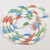 Vintage 1950's Art Glass Fancy Bead Necklace Sterling Clasp.