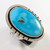  Vintage Solid Silver & Turquoise Native American Navajo Ring Morgan Apache