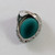 Vintage Sterling Silver Enamel Filigree and Greenstone  ring