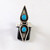 Vintage Sterling Silver Native American Turquoise Zuni Ring