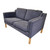 Vintage Danish Denim Blue Fabric 2 seater sofa 