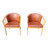 Pair Vintage Danish Skalma Cognac Tan Leather Armchairs