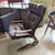  Vintage Norway 1960’s Leather High back Kengu Armchair by Oddvin Rykken for Rybo Rykken & Co