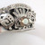 Vintage Mexican  Faus F Sterling Silver & Smokey Quartz Cuff Bangle Bracelet