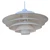  Vintage 45cm Danish White 6 Tiered Pendant Light 52610 By Form-Light A/S. 