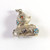 Vintage Chinese Export Silver Gilt & Enamel Deer Charm 