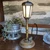  Antique Brass Lamppost with bulldog table lamp
