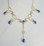  Antique 9ct Gold Blue Stone & Seed Pearl Necklace 