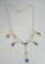  Antique 9ct Gold Blue Stone & Seed Pearl Necklace 