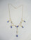  Antique 9ct Gold Blue Stone & Seed Pearl Necklace 