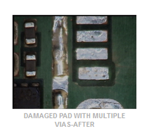 Damaged Pad with Multiple Vias-After Damaged Pad with Multiple Vias-After