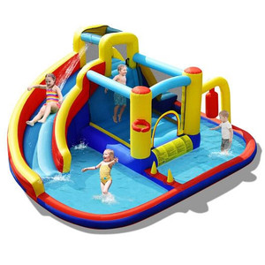 7-in-1 Inflatable Water Slide Bounce Castle with Splash Pool and Climbing Wall without Blower - Col D681-NP10358 7-in-1 Inflatable Water Slide Bounce Castle with Splash Pool and Climbing Wall without Blower - Col D681-NP10358