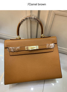 Color: Camel brown, Size: 28cm - Palm print Kelly bag Q119-CJBHNSNS20085-Camel brown-28cm