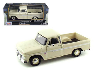 1966 Chevrolet C10 Fleetside Pickup Truck Cream 1/24 Diecast Model Car by Motormax F977-73355crm 1966 Chevrolet C10 Fleetside Pickup Truck Cream 1/24 Diecast Model Car by Motormax F977-73355crm