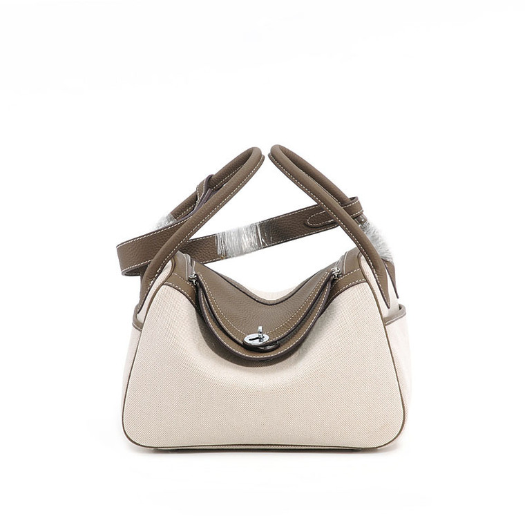 Color: Khaki, Size: 26M - Canvas With Top Layer Cowhide Portable Shoulder Bag Q119-CJNS168634804DW