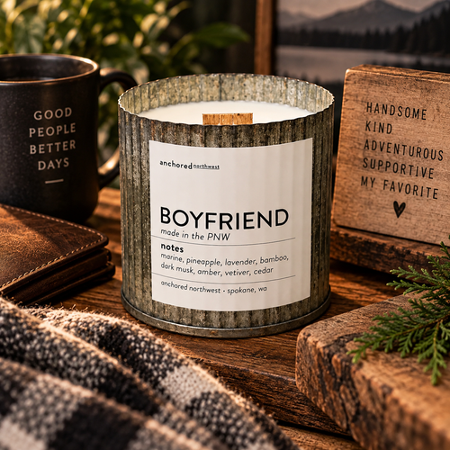 Boyfriend Rustic Vintage Candle