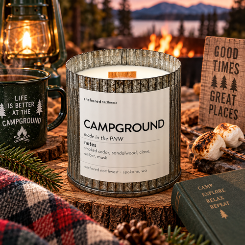 Campground Rustic Vintage Candle