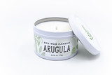 arugula soy candle tin handmade