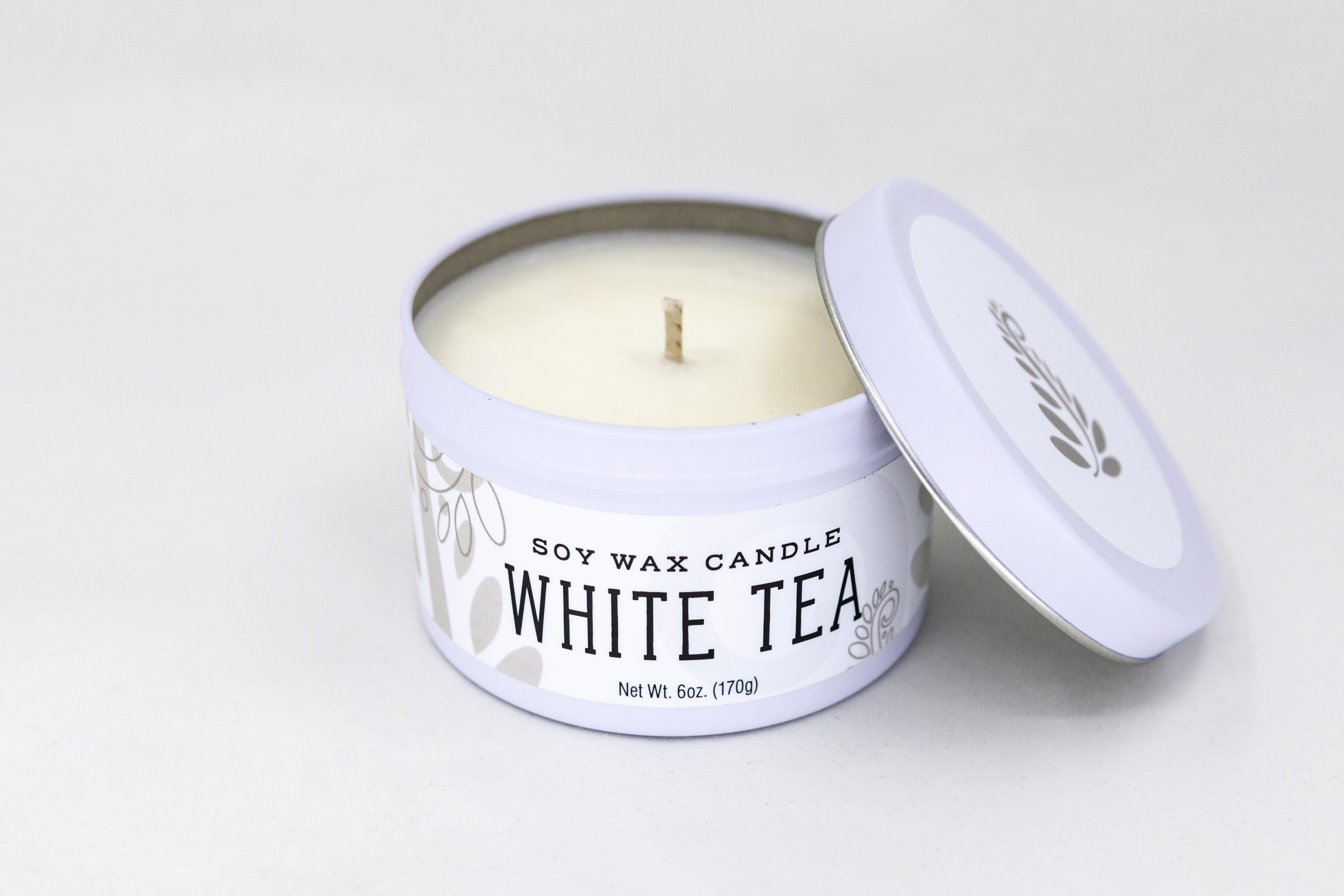 White Tea Candle Tin