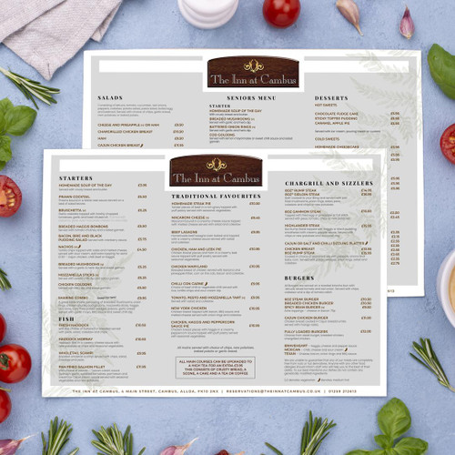 Laminated Menus