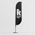 Crest Flag, black feather-shaped outdoor banner with the Crest logo and the text 'RETHINK FOOD' in white.