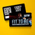 Plastic Membership/Voucher Cards, fitness and health membership card design with a muscular man and bold text 'FIT TO BE' on a black background on a yellow surface.