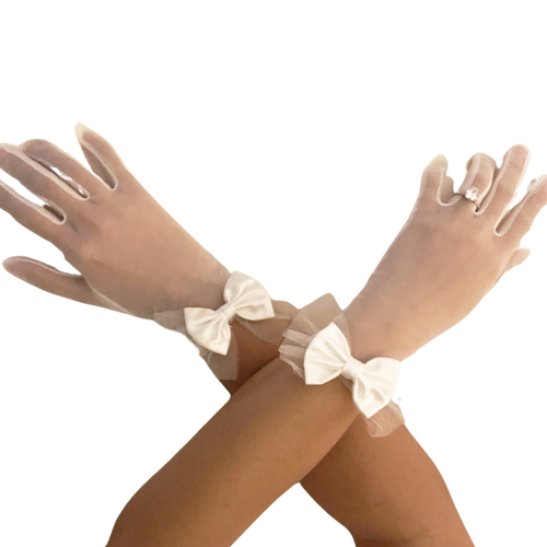 Sheer wrist with Bow Gloves Sheer wrist with Bow Gloves