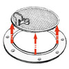 Inspection hatch with white cover 