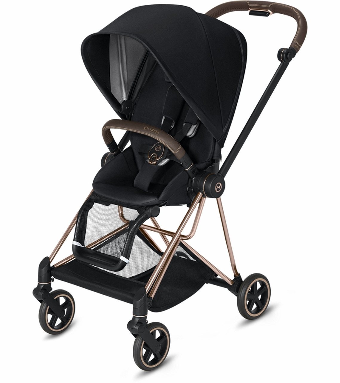 CYBEX Mios Stroller with Rose Gold Frame and Premium Black Seat