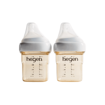 Hegen PCTO Feeding Bottle PPSU, 2-Pack with 2 x Slow Flow Nipple (1 to 3 months), 150ml/5oz